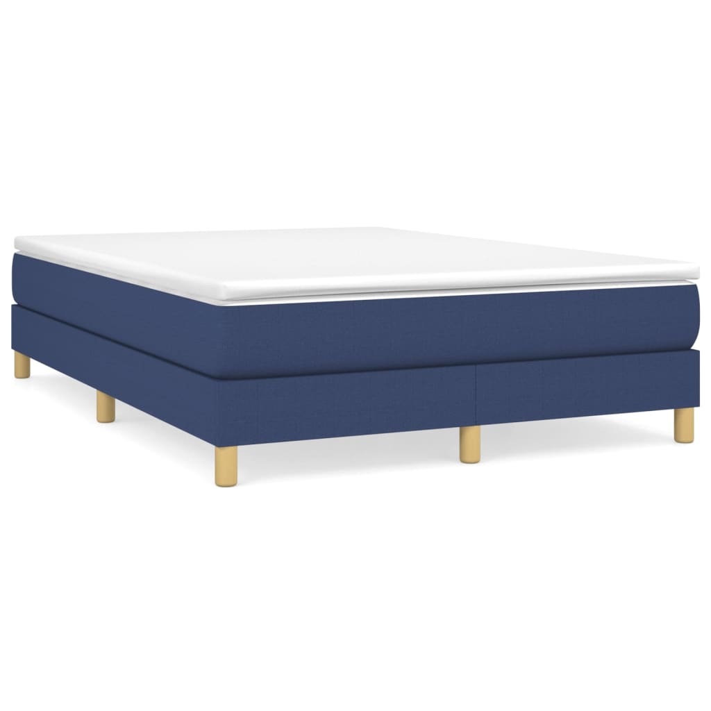 Cadre de lit sans matelas bleu 140x190 cm tissu