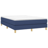 Cadre de lit sans matelas bleu 140x190 cm tissu