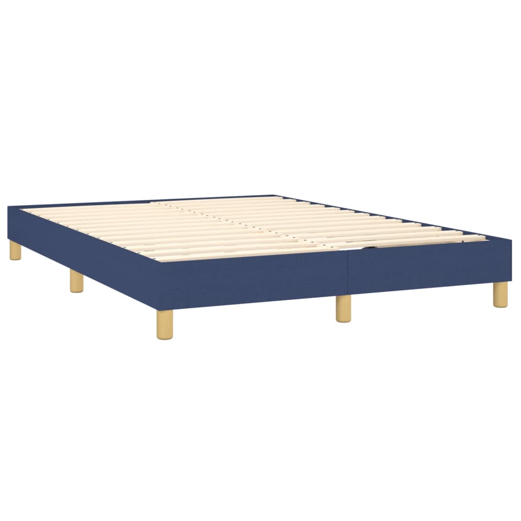 Cadre de lit sans matelas bleu 140x190 cm tissu