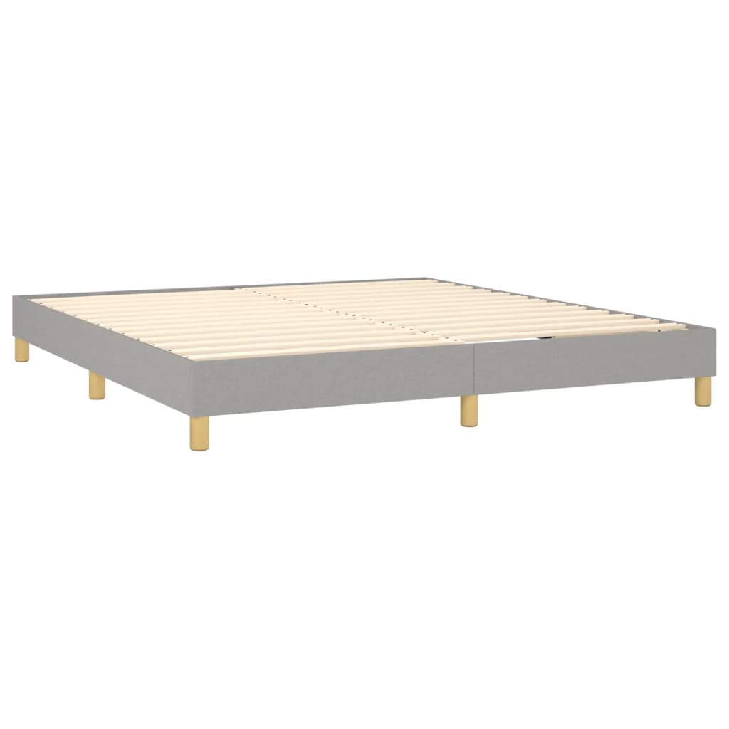 Cadre de lit sans matelas gris clair 160x200 cm tissu