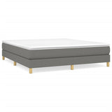 Cadre de lit sans matelas gris foncé 160x200 cm tissu