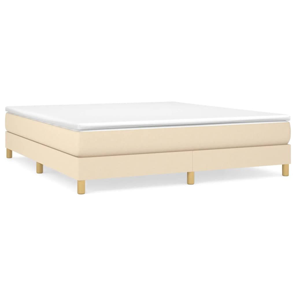 Cadre de lit sans matelas crème 160x200 cm tissu