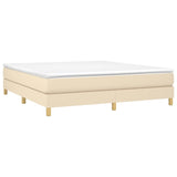 Cadre de lit sans matelas crème 160x200 cm tissu