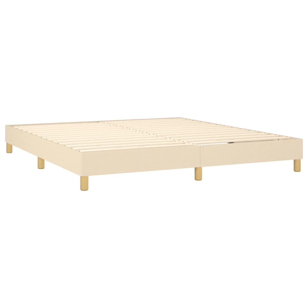 Cadre de lit sans matelas crème 160x200 cm tissu