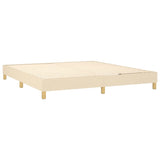 Cadre de lit sans matelas crème 160x200 cm tissu