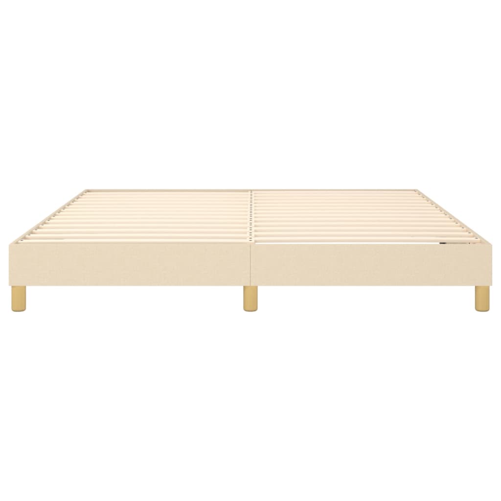 Cadre de lit sans matelas crème 160x200 cm tissu