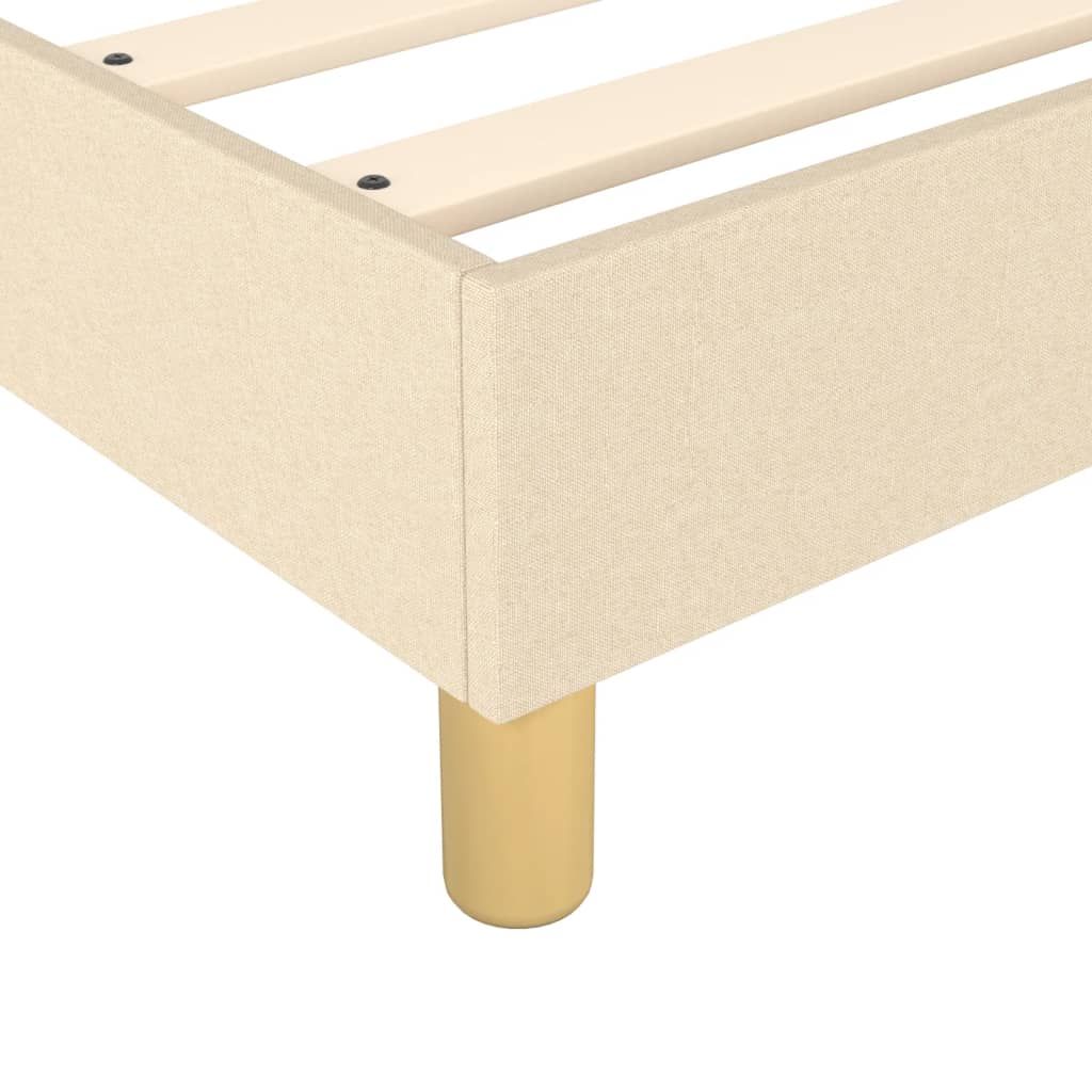 Cadre de lit sans matelas crème 160x200 cm tissu