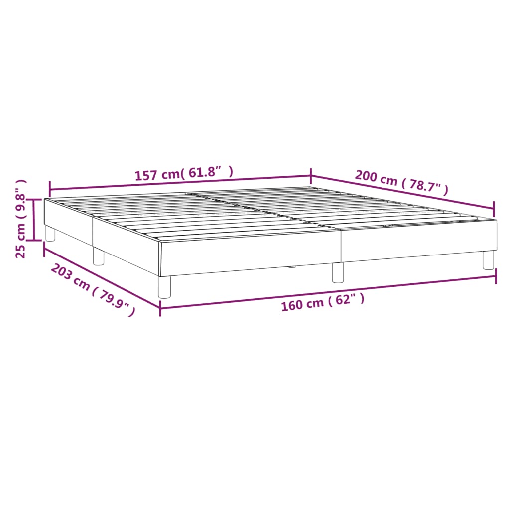 Cadre de lit sans matelas crème 160x200 cm tissu