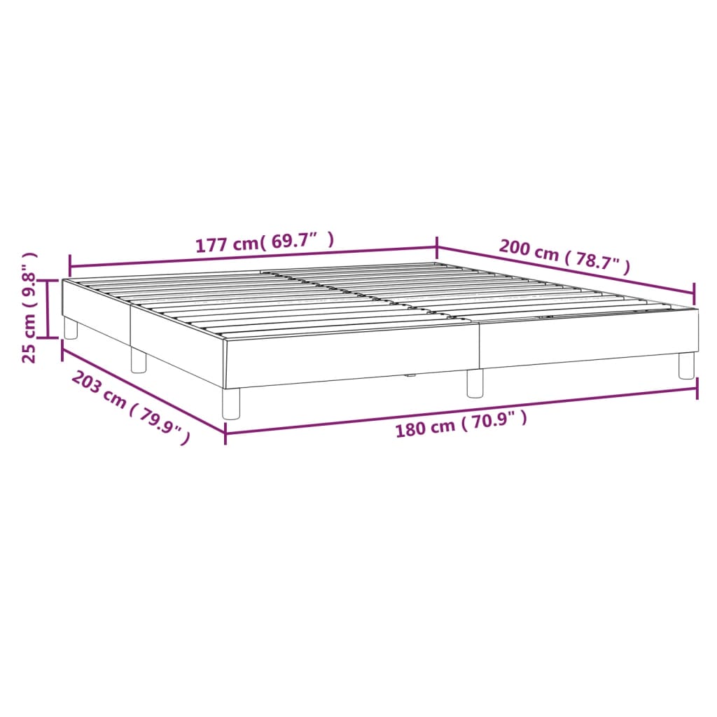 Cadre de lit sans matelas bleu 180x200 cm tissu