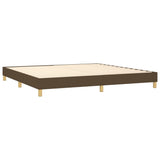 Cadre de lit sans matelas marron foncé 200x200 cm tissu