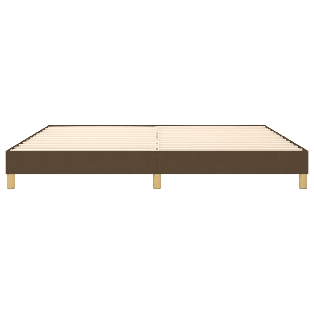 Cadre de lit sans matelas marron foncé 200x200 cm tissu