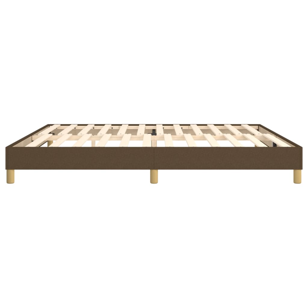 Cadre de lit sans matelas marron foncé 200x200 cm tissu