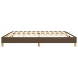 Cadre de lit sans matelas marron foncé 200x200 cm tissu