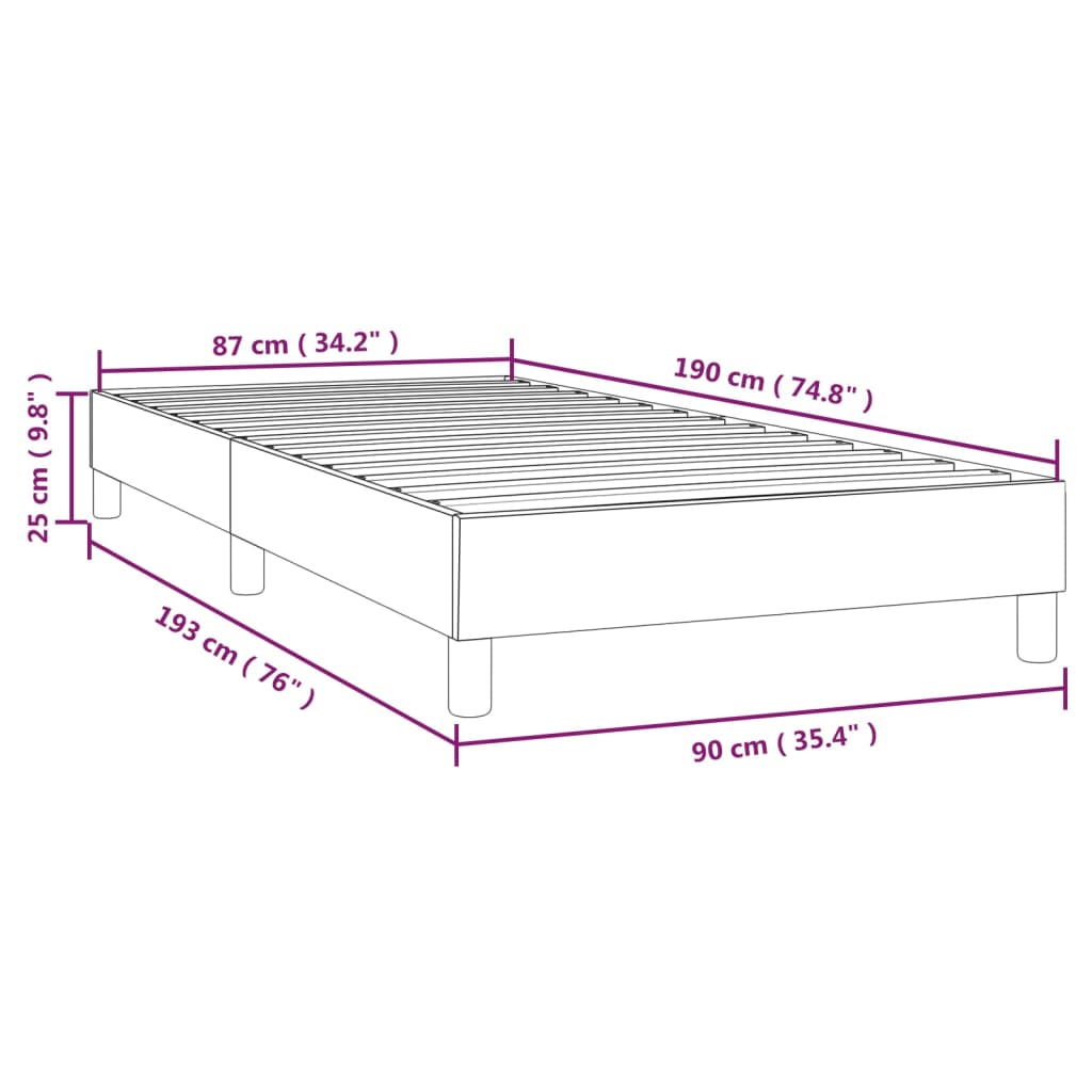 Cadre de lit sans matelas noir 90x190 cm similicuir