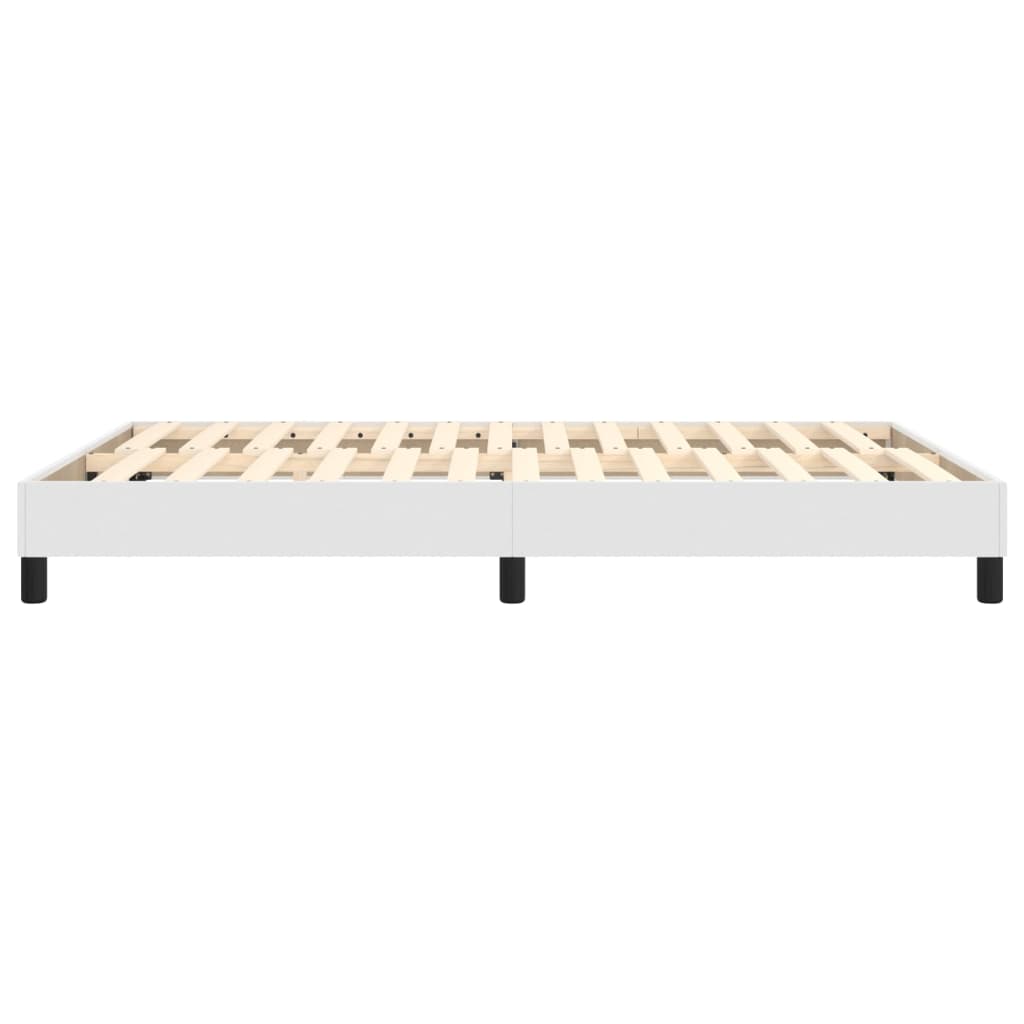 Cadre de lit sans matelas blanc 140x190 cm similicuir