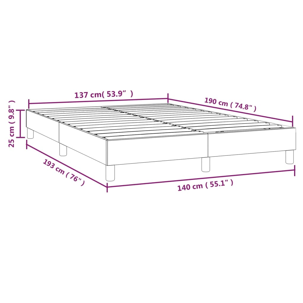 Cadre de lit sans matelas blanc 140x190 cm similicuir