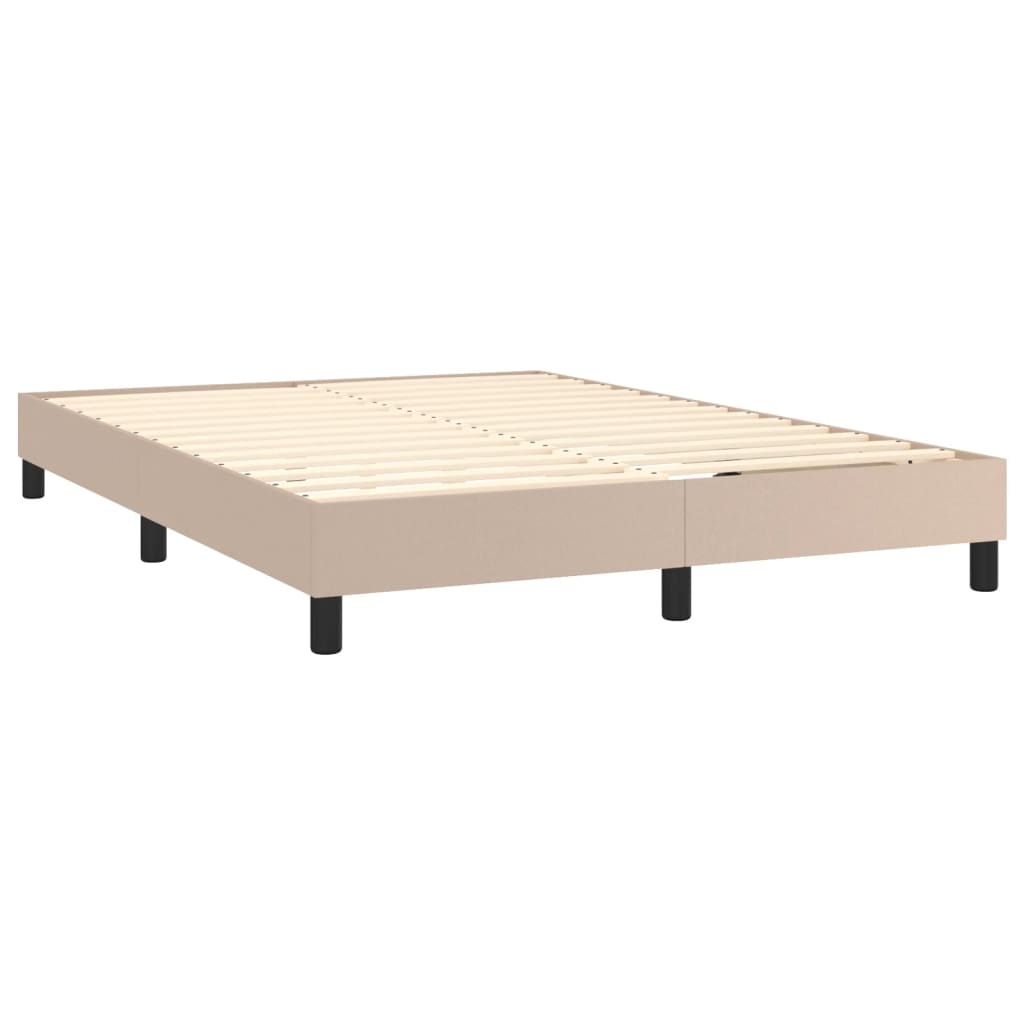 Cadre de lit sans matelas cappuccino 140x190 cm similicuir