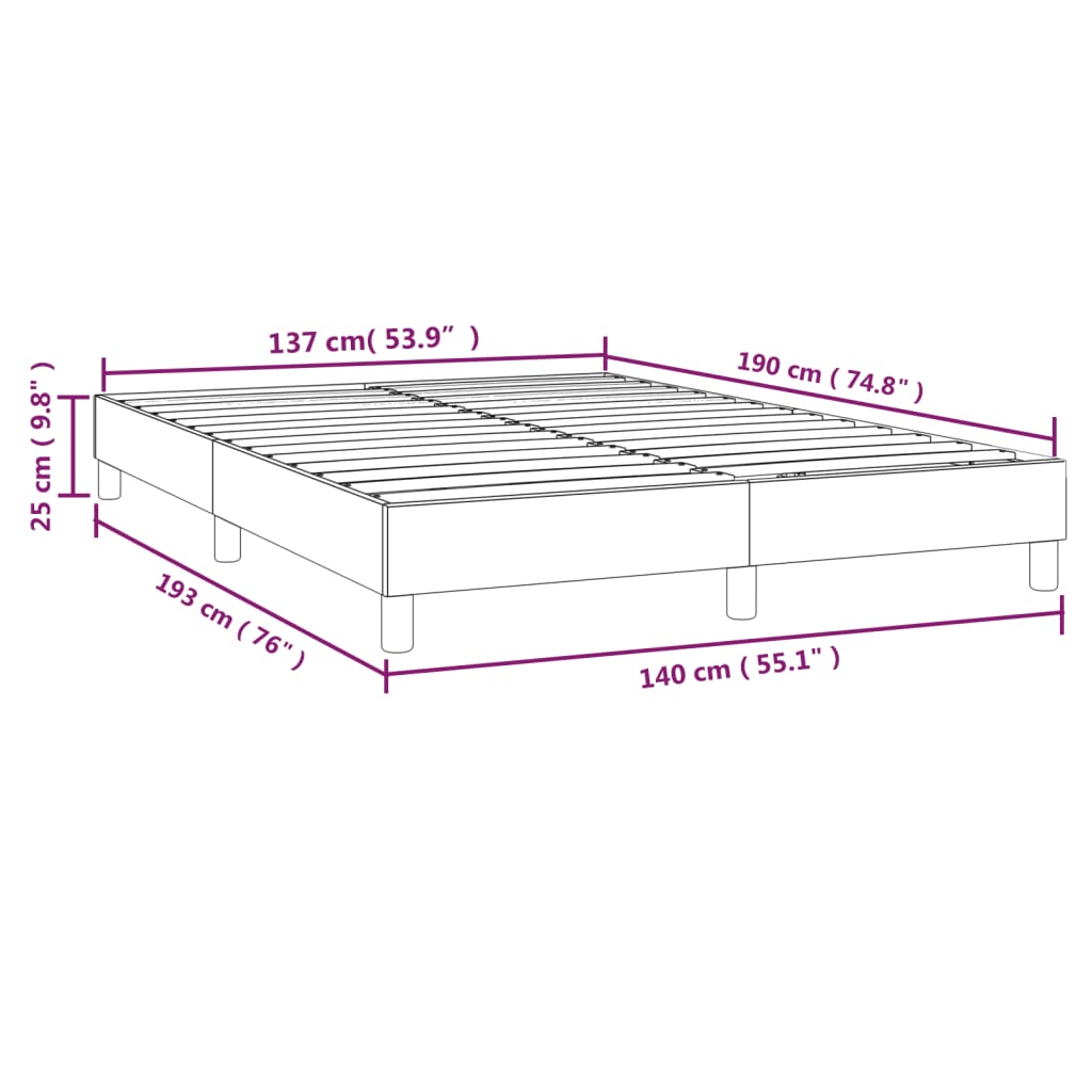 Cadre de lit sans matelas cappuccino 140x190 cm similicuir