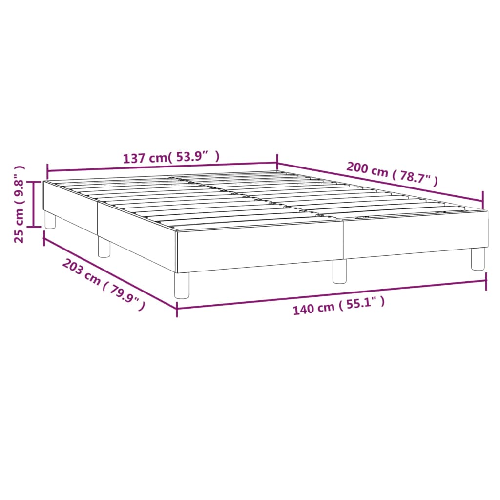 Cadre de lit sans matelas blanc 140x200 cm similicuir