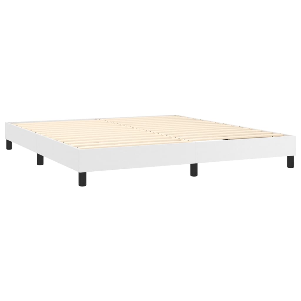 Cadre de lit sans matelas blanc 160x200 cm similicuir