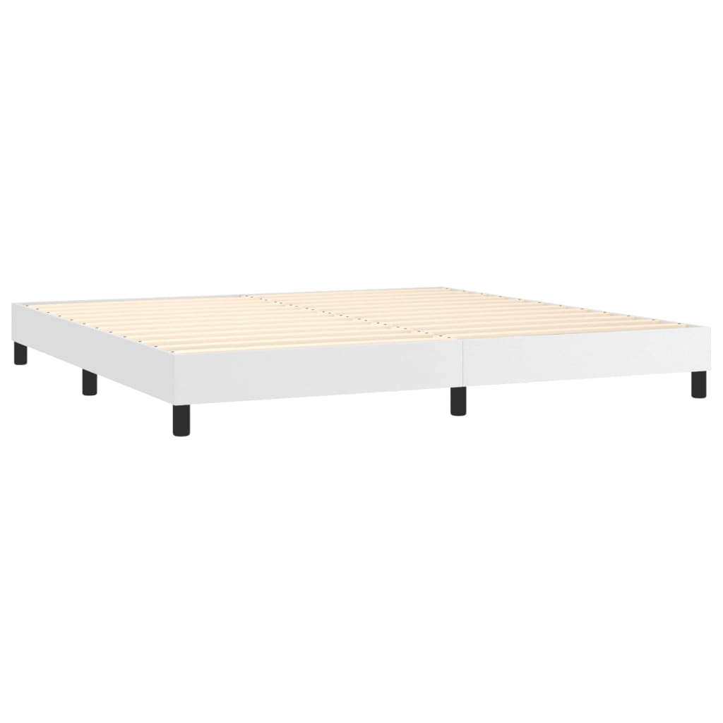 Cadre de lit sans matelas blanc 200x200 cm similicuir