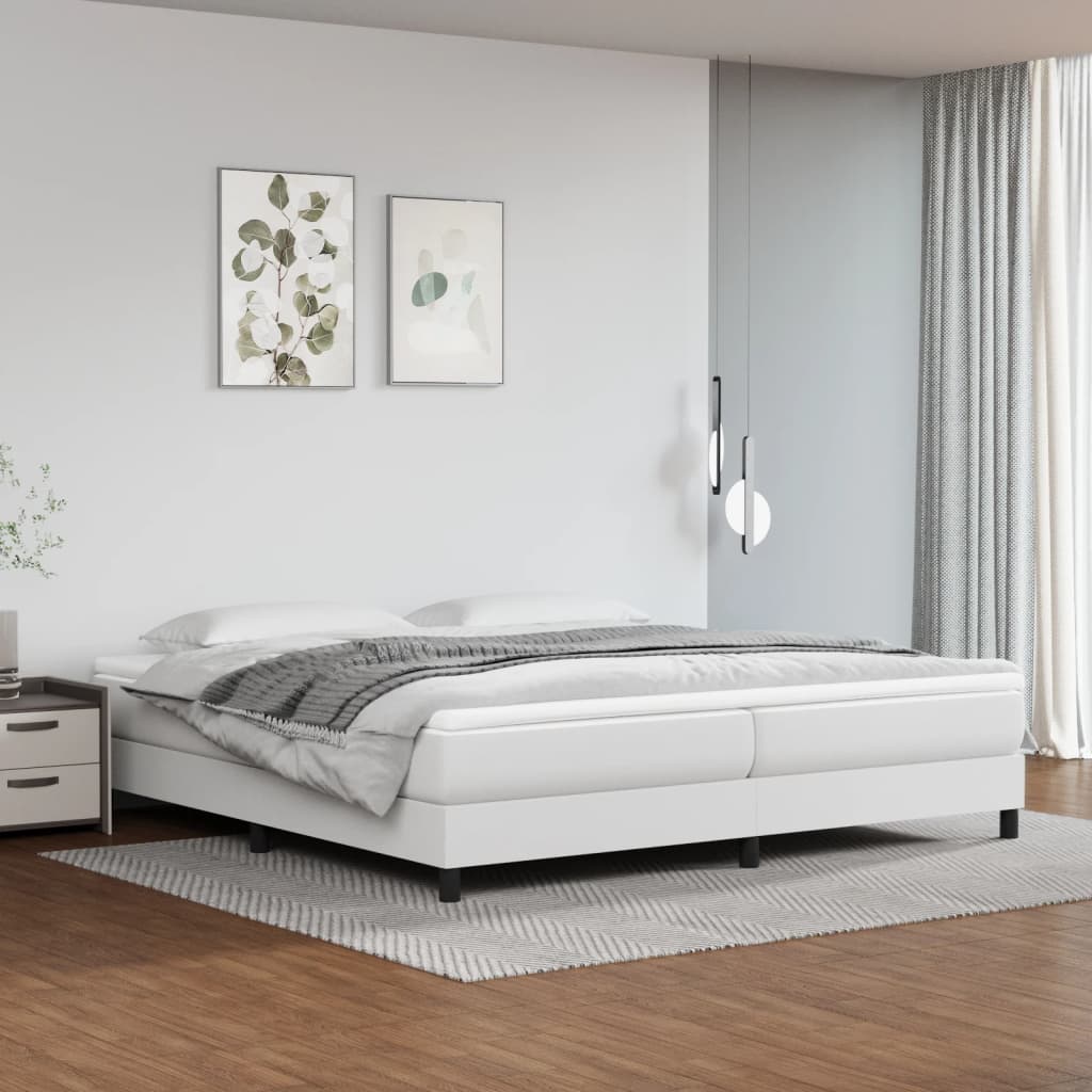 Cadre de lit sans matelas blanc 200x200 cm similicuir