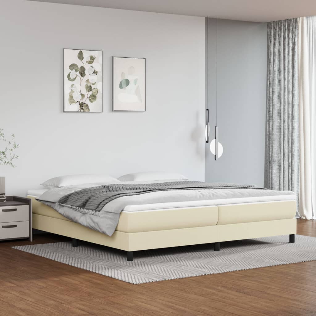 Cadre de lit sans matelas crème 200x200 cm similicuir