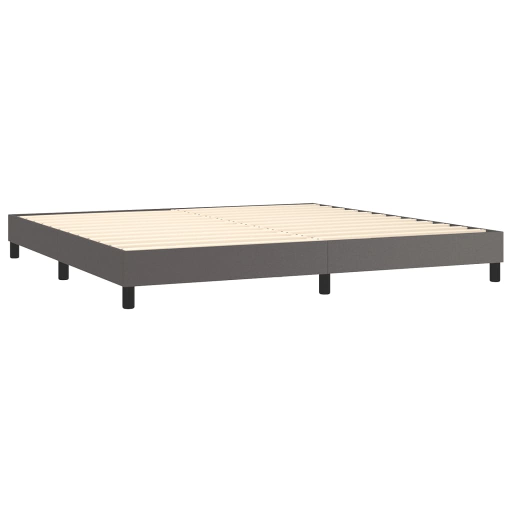 Cadre de lit sans matelas gris 200x200 cm similicuir