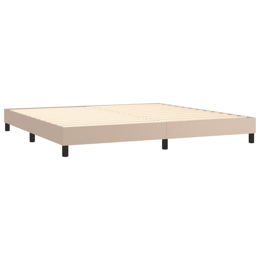 Cadre de lit sans matelas cappuccino 200x200 cm similicuir