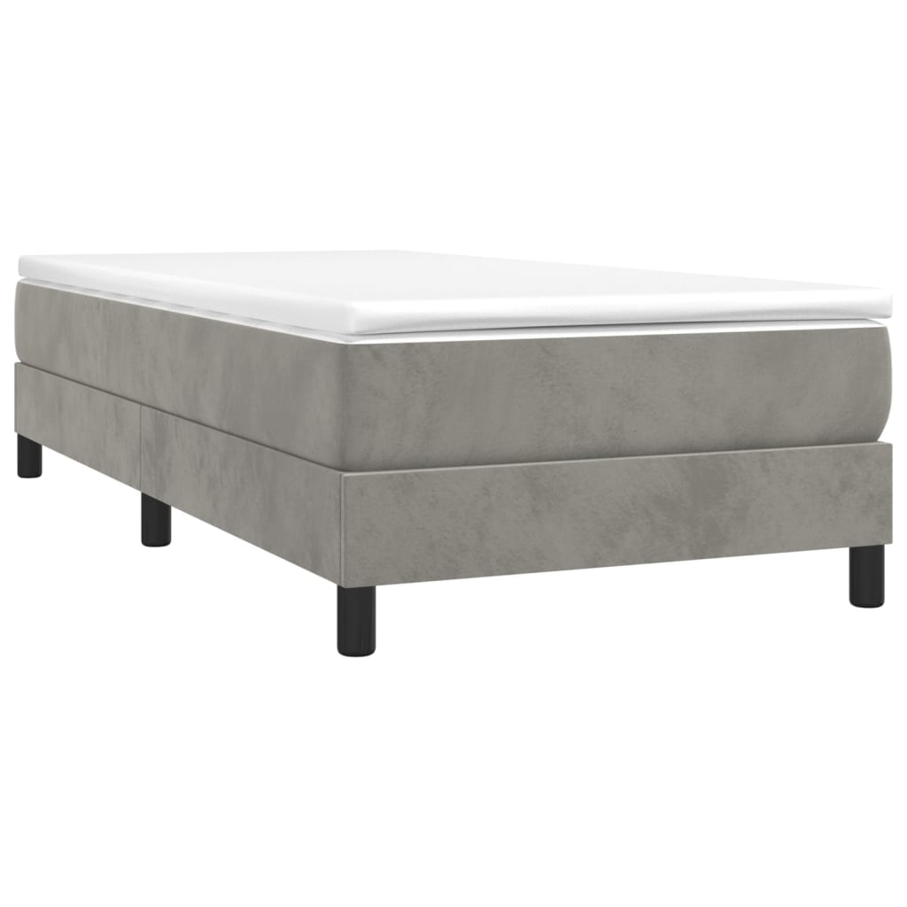 Cadre de lit sans matelas gris clair 80x200 cm velours