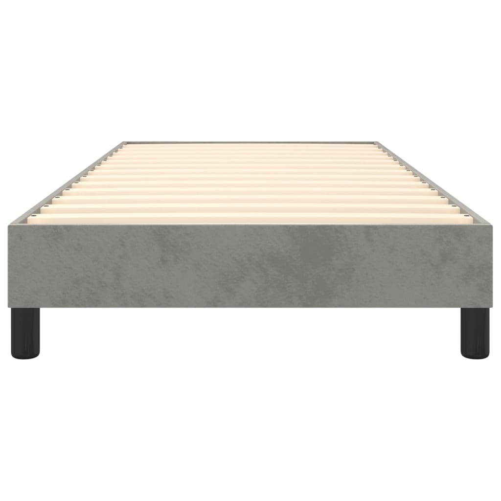 Cadre de lit sans matelas gris clair 80x200 cm velours