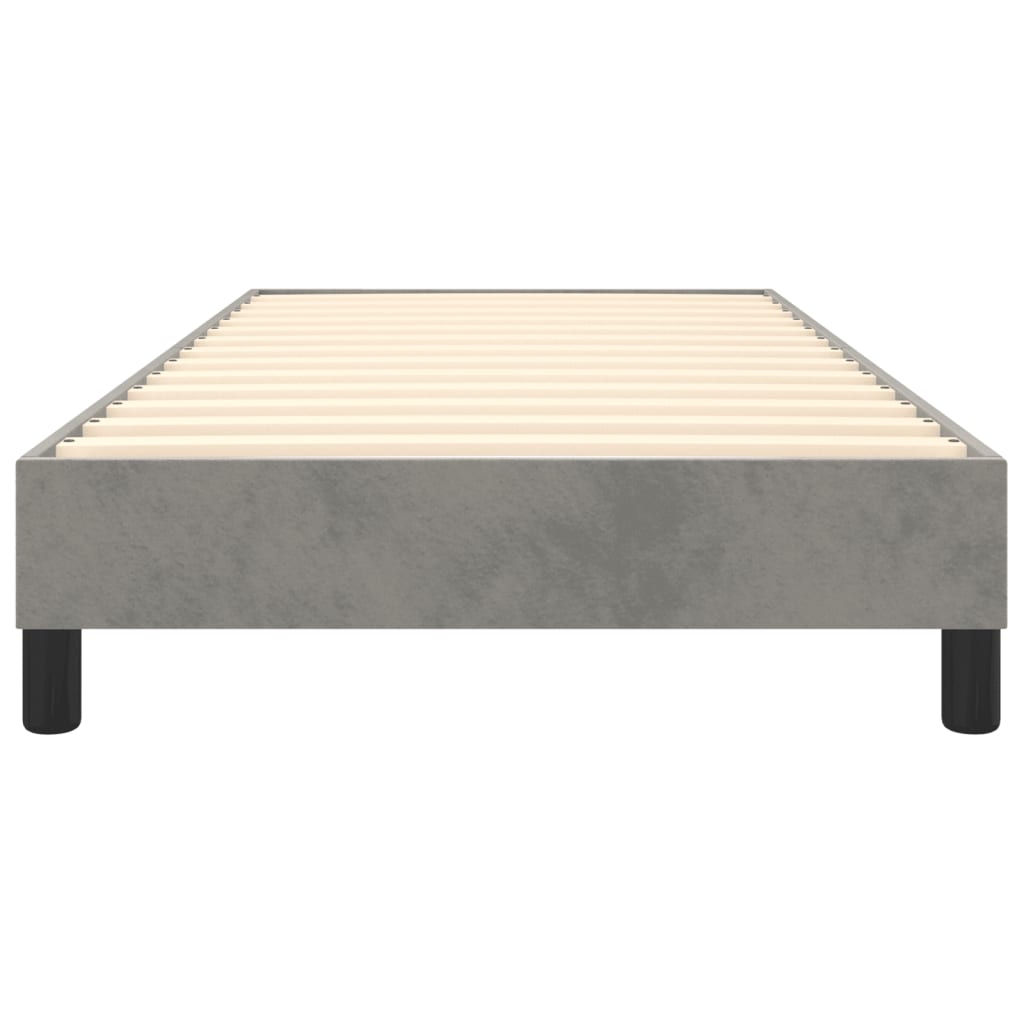 Cadre de lit sans matelas gris clair 90x190 cm velours