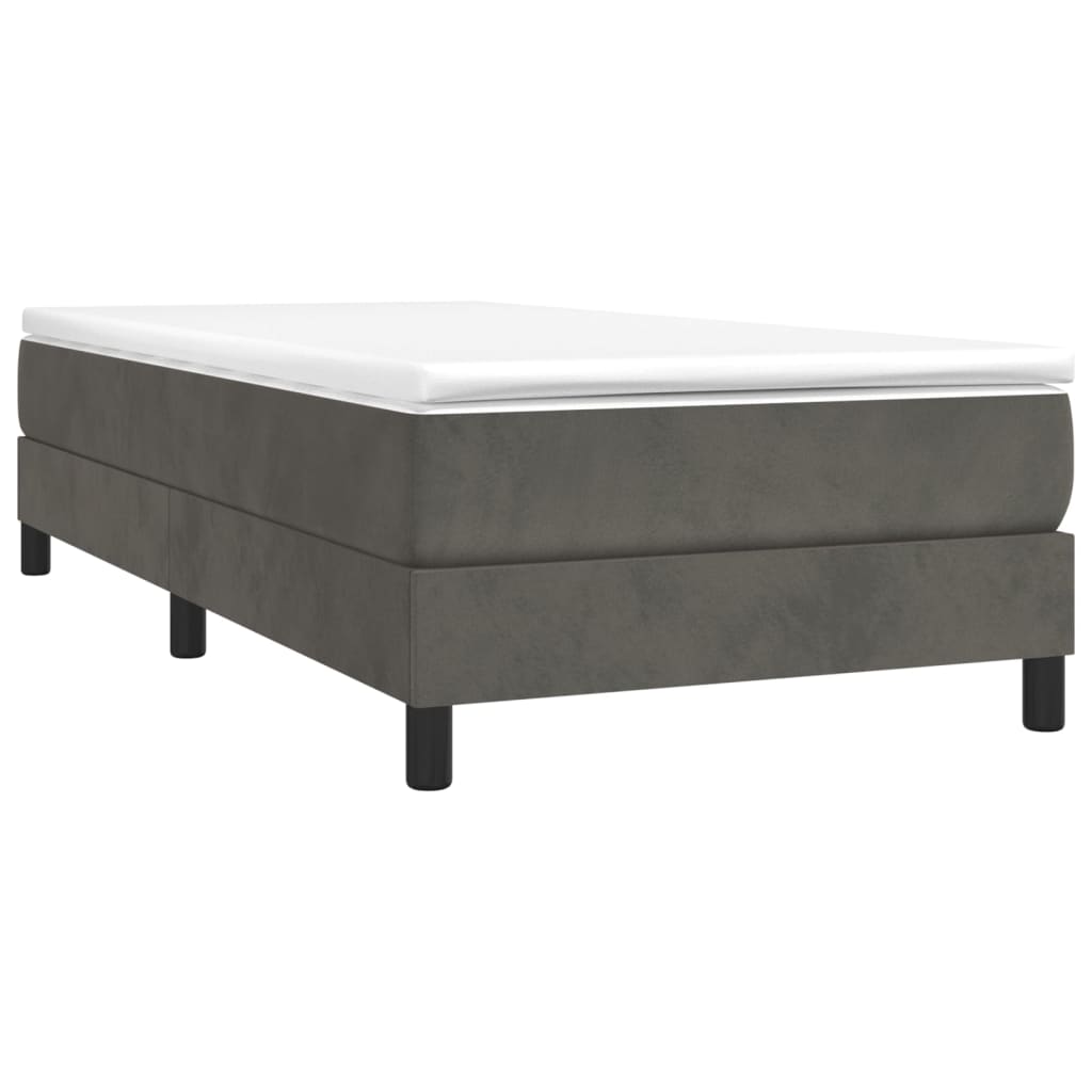 Cadre de lit sans matelas gris foncé 90x190 cm velours