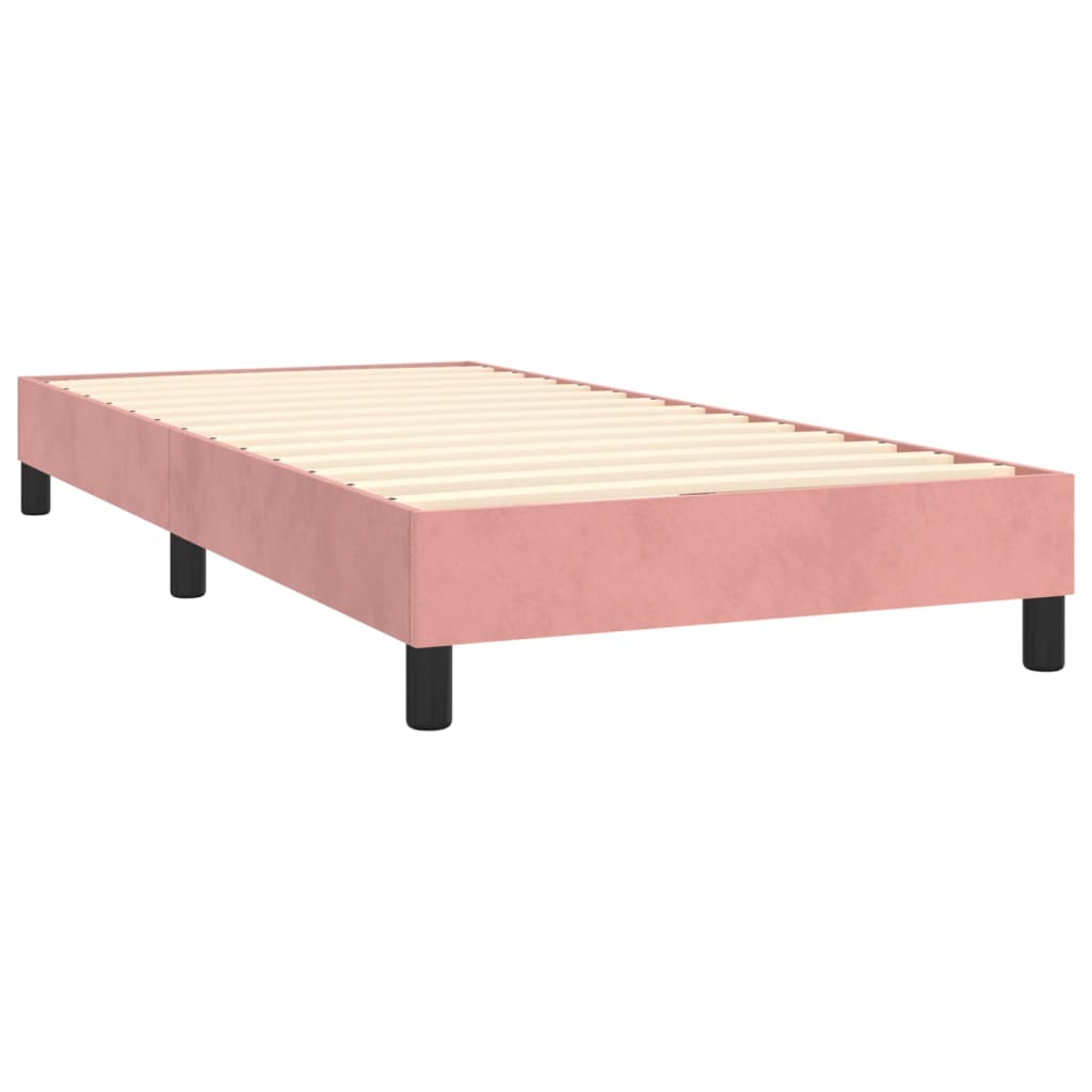 Cadre de lit sans matelas rose 90x190 cm velours