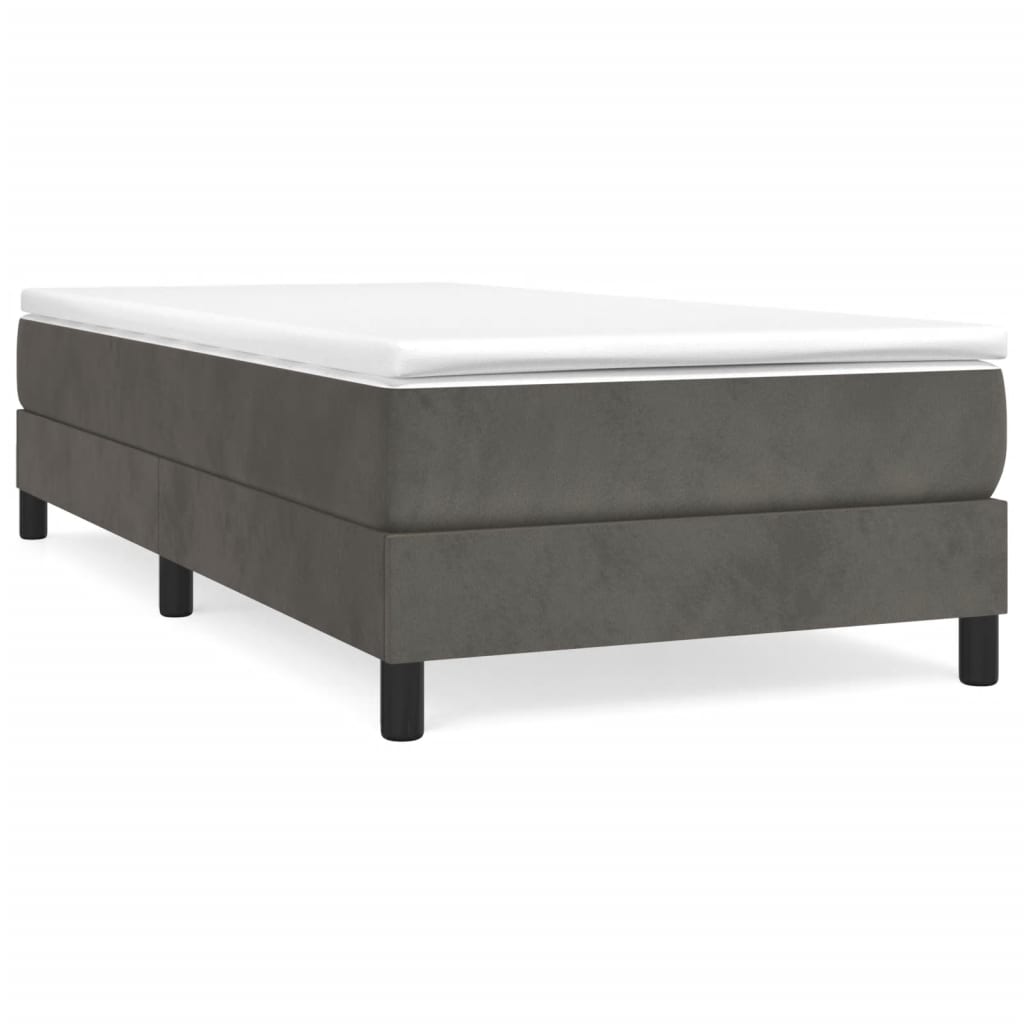 Cadre de lit sans matelas gris foncé 90x200 cm velours