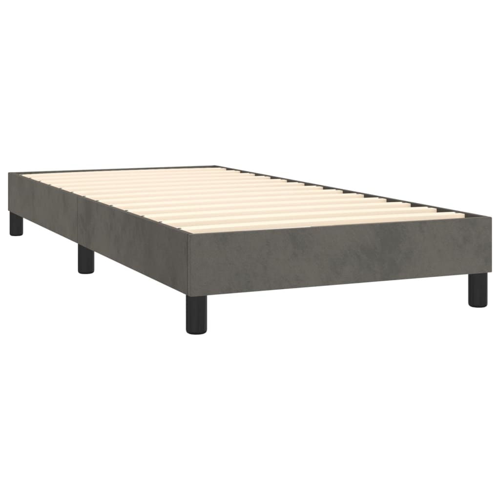 Cadre de lit sans matelas gris foncé 90x200 cm velours