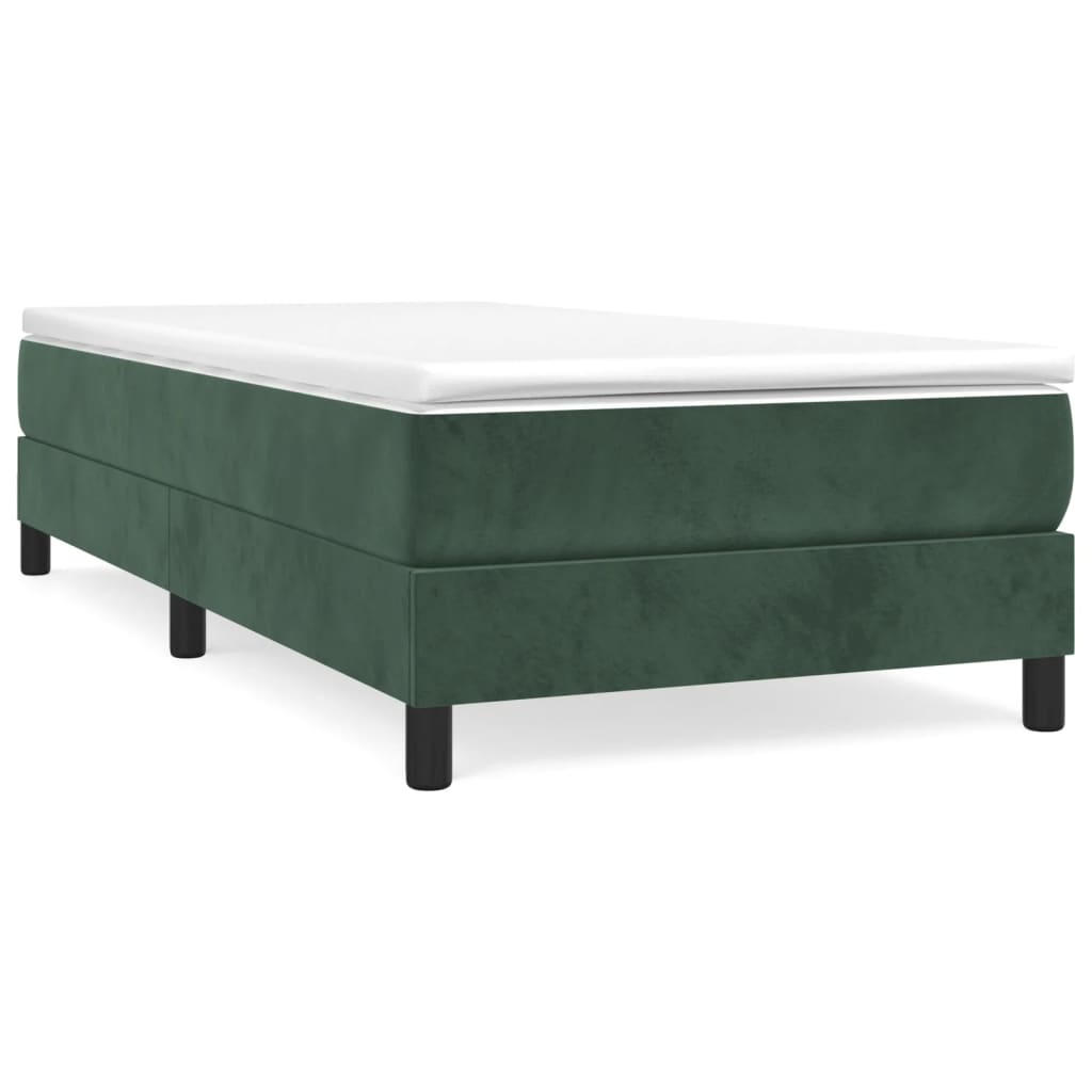 Cadre de lit sans matelas vert foncé 90x200 cm velours