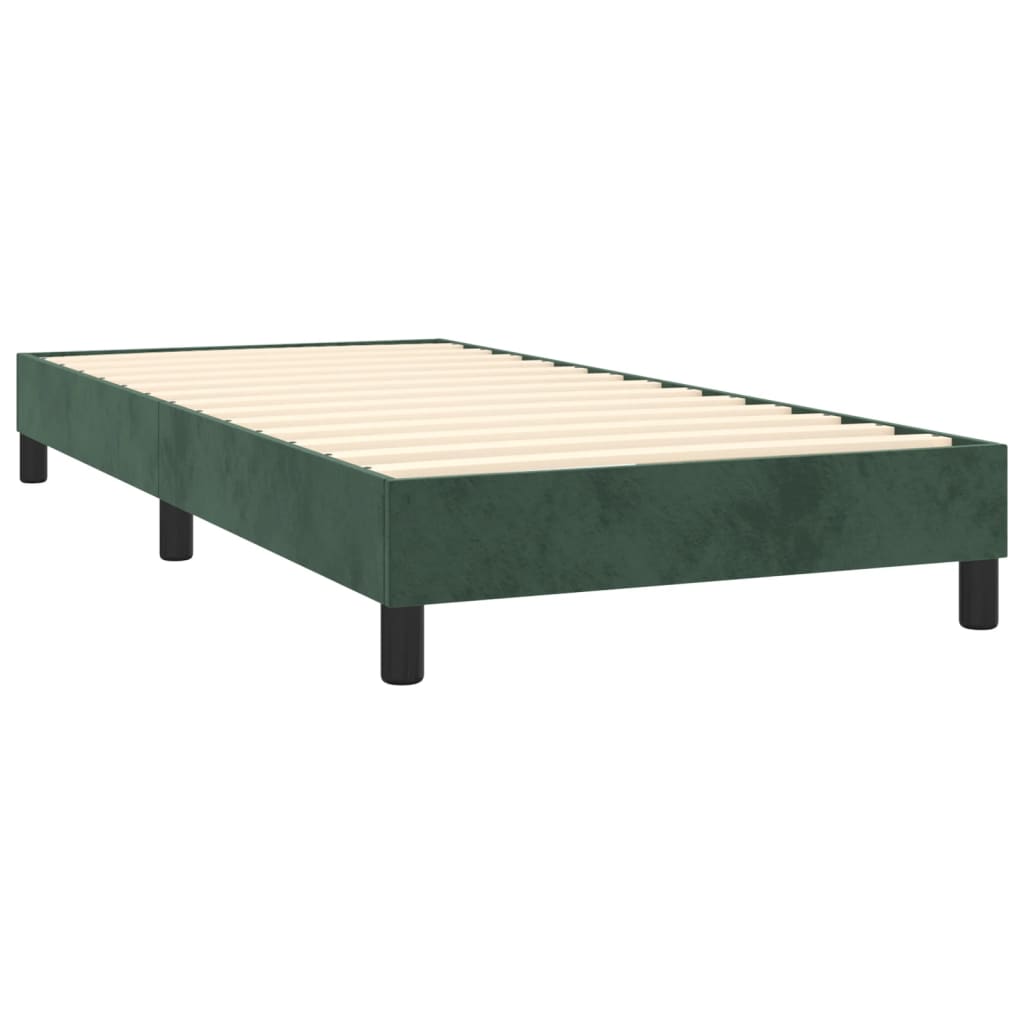 Cadre de lit sans matelas vert foncé 90x200 cm velours