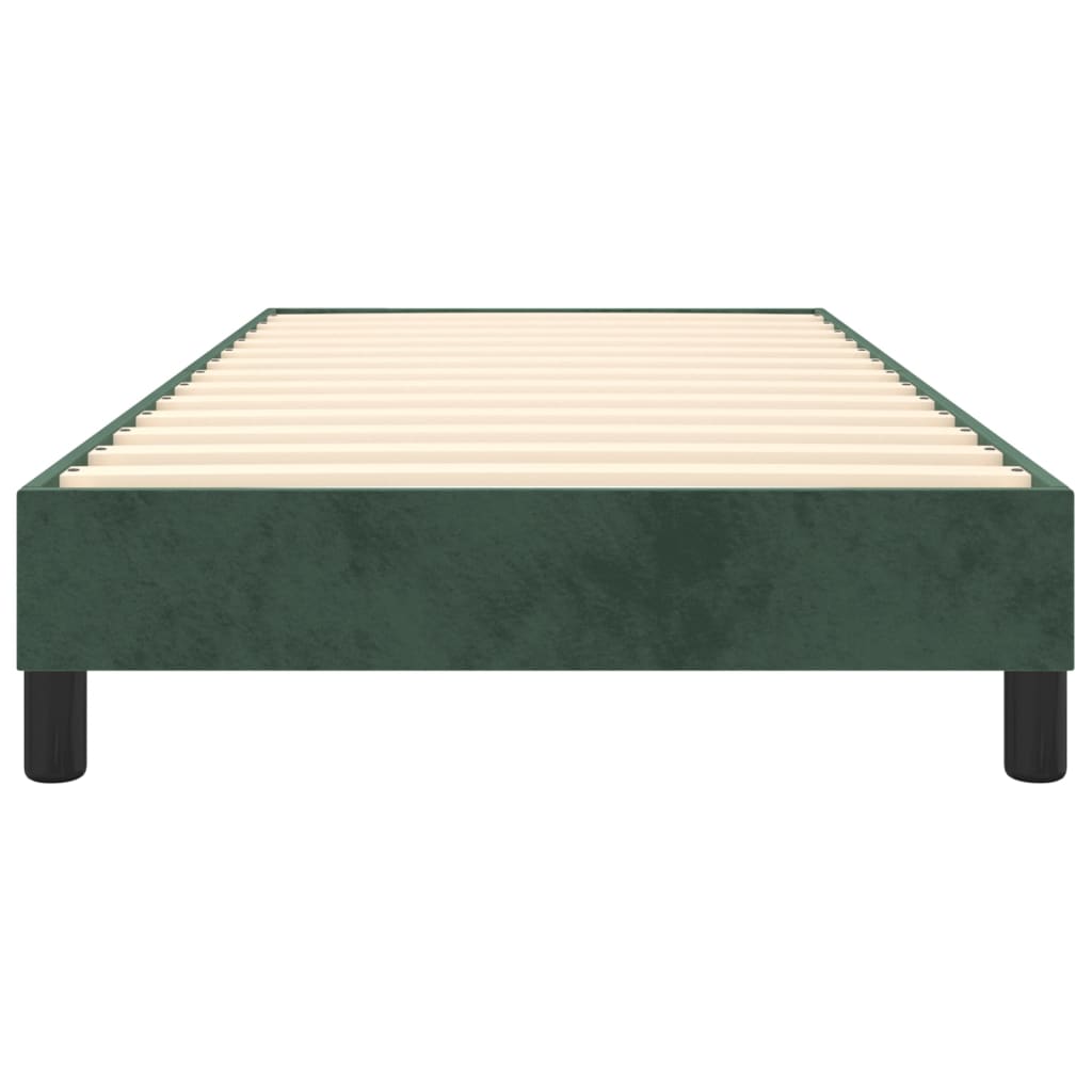 Cadre de lit sans matelas vert foncé 90x200 cm velours