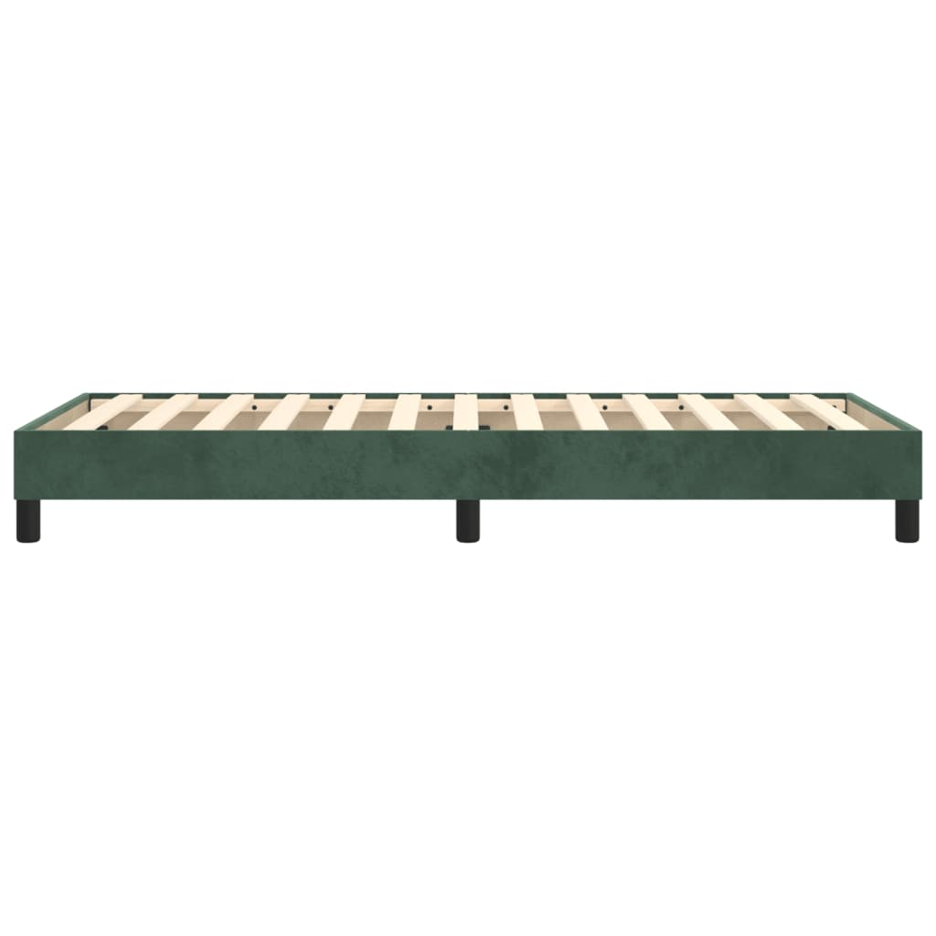 Cadre de lit sans matelas vert foncé 90x200 cm velours