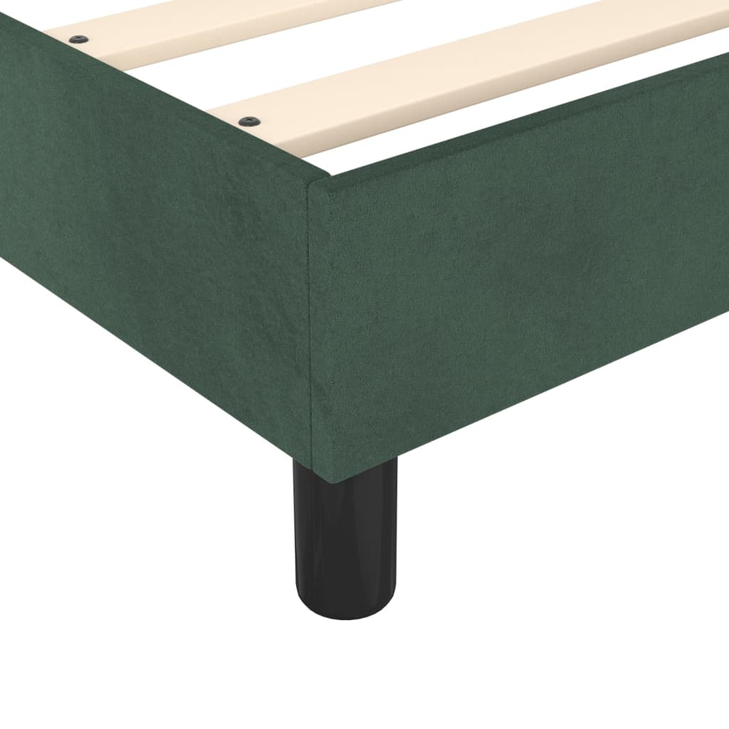 Cadre de lit sans matelas vert foncé 90x200 cm velours