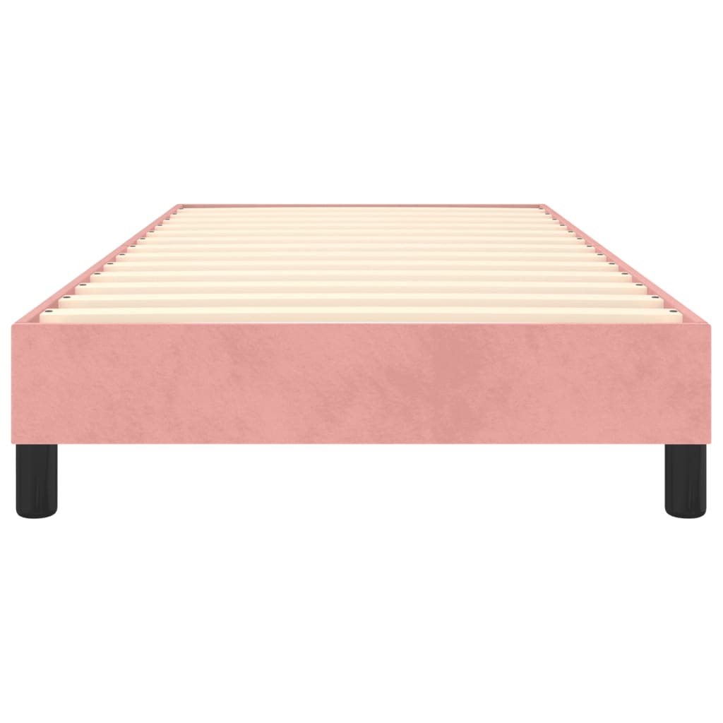 Cadre de lit sans matelas rose 100x200 cm velours