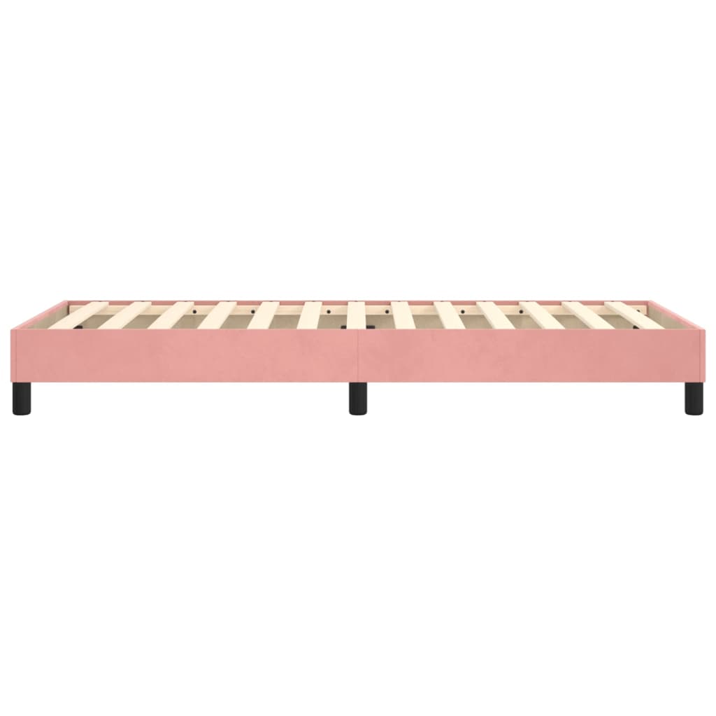 Cadre de lit sans matelas rose 100x200 cm velours