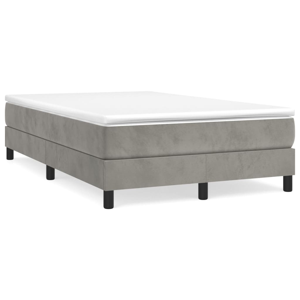 Cadre de lit sans matelas gris clair 120x200 cm velours