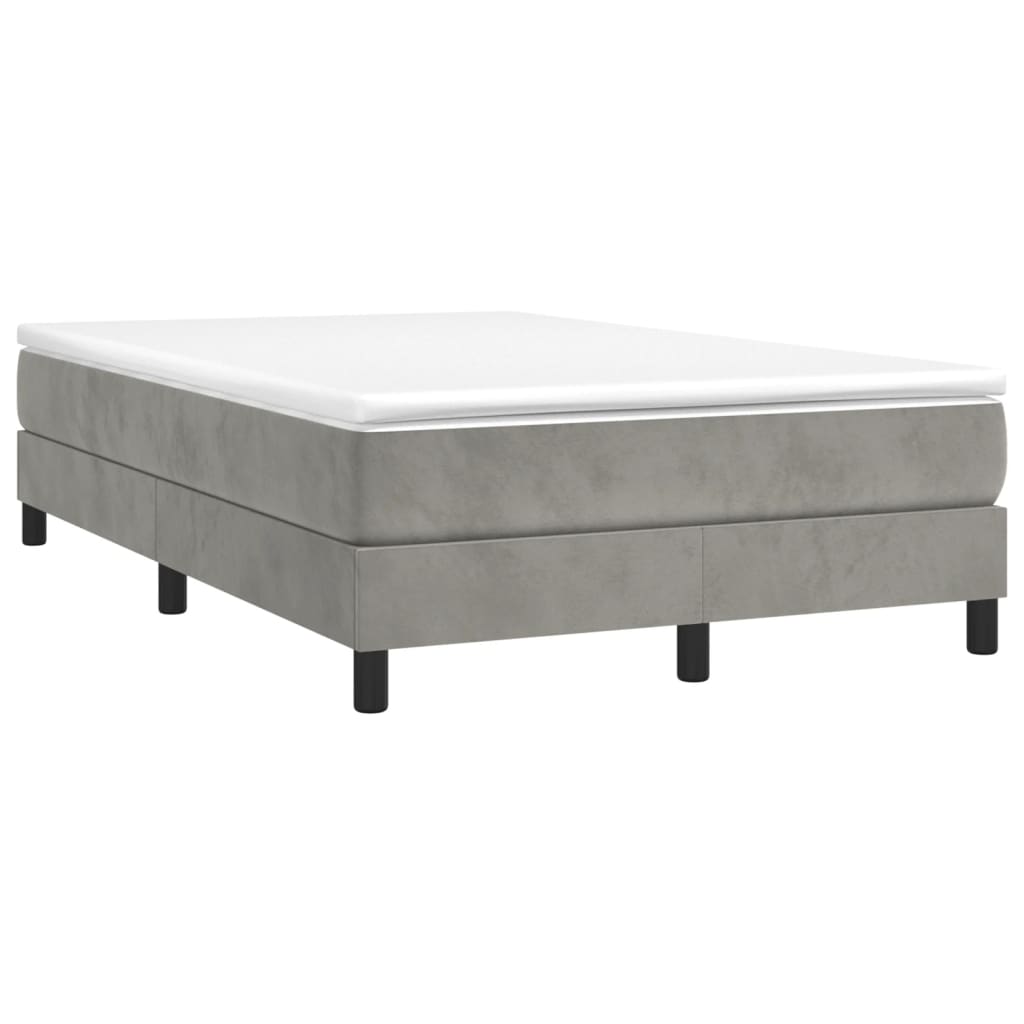 Cadre de lit sans matelas gris clair 120x200 cm velours