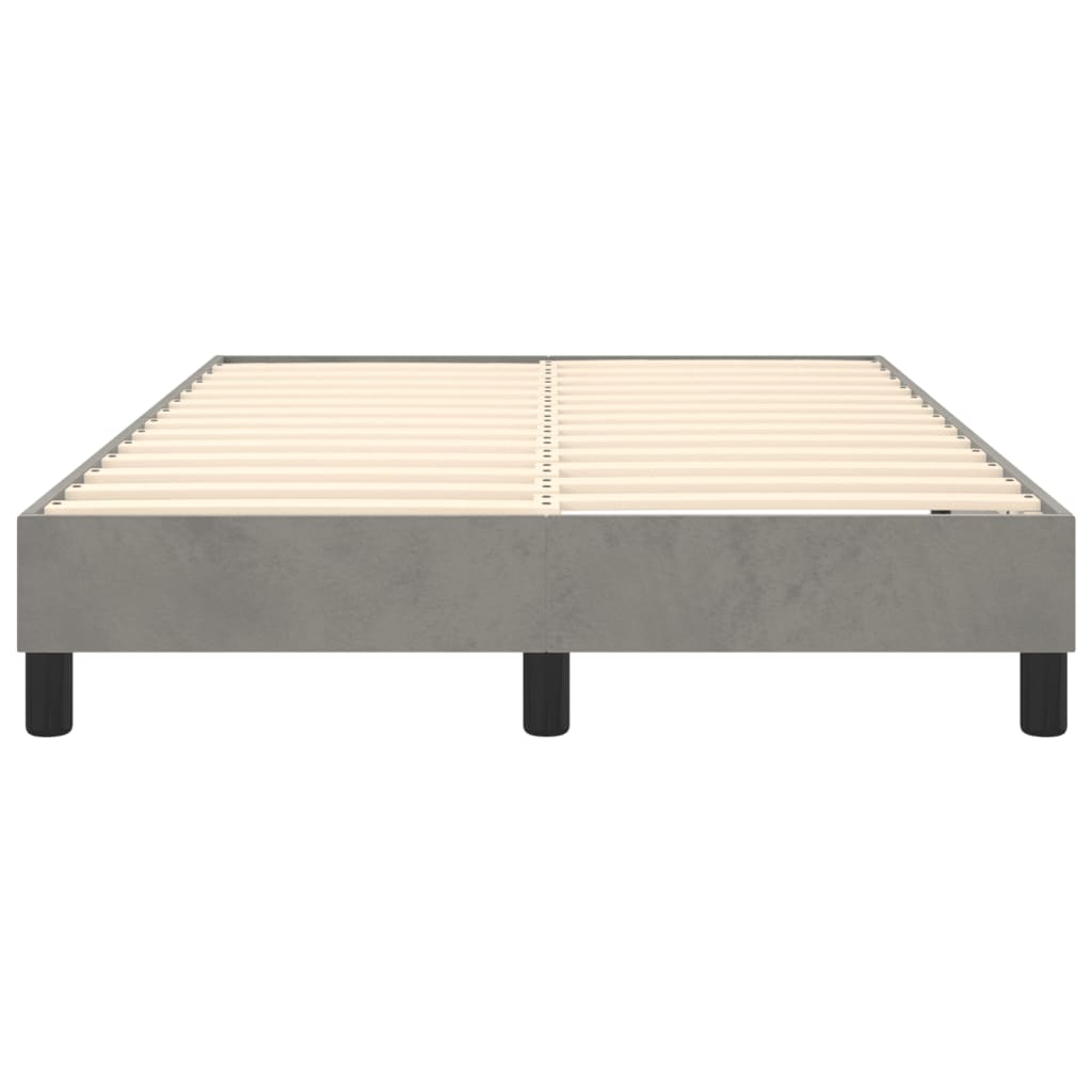 Cadre de lit sans matelas gris clair 120x200 cm velours