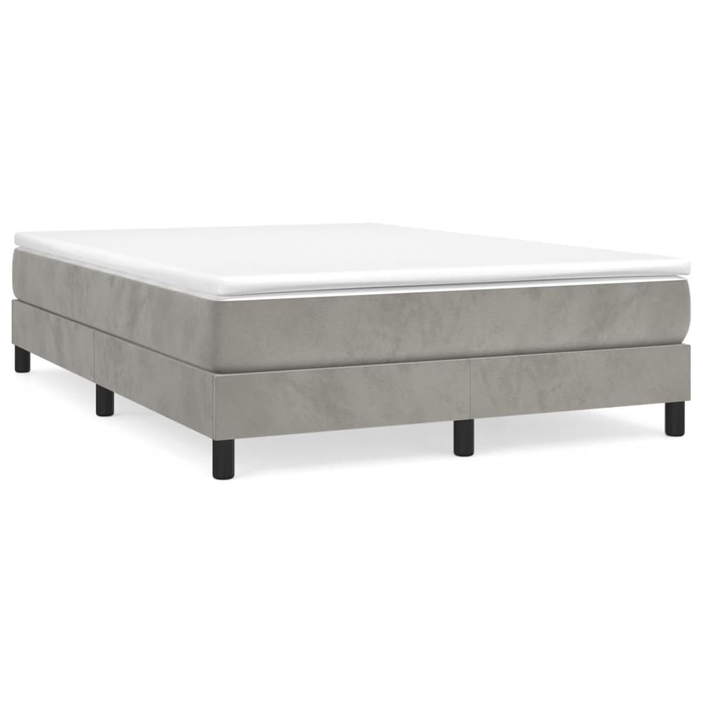 Cadre de lit sans matelas gris clair 140x190 cm velours