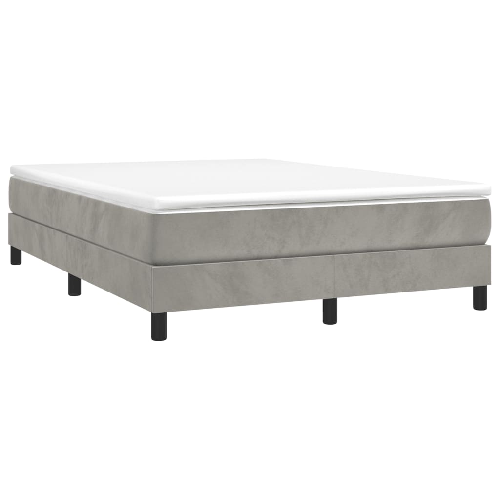 Cadre de lit sans matelas gris clair 140x190 cm velours