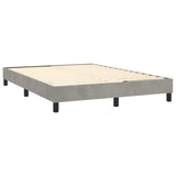 Cadre de lit sans matelas gris clair 140x190 cm velours