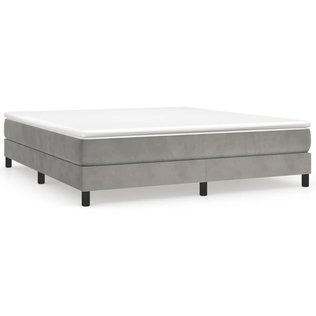 Cadre de lit sans matelas gris clair 160x200 cm velours